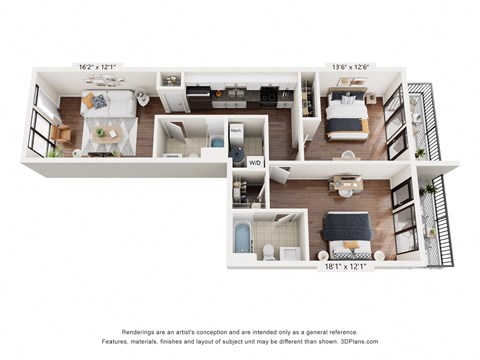 a floor plan of a house with a bedroom and a living room
